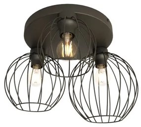 Πλαφονιέρα Φωτιστικό Οροφής 3xE27 Πλέγμα Φ41cm Nest Emibig -1371/3PREM-Μαύρο 1371/3PREM