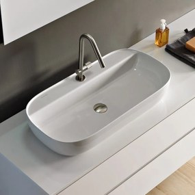 Scarabeo Glam/R 1801 Λευκός Πορσελάνινος Νιπτήρας Μπάνιου Επιτραπέζιος 76x38 cm