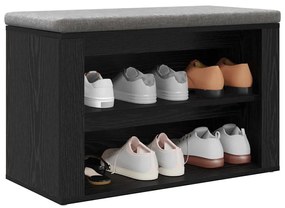 vidaXL Ράφι Παπουτσιών Μαύρη δρυς 75 x 35 x 45 εκ. Επεξεργασμένο ξύλο