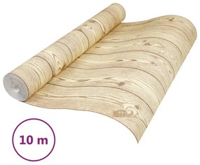 vidaXL Ταπετσαρία 3D με Σχέδιο Νερών Ξύλου Καφέ 10x0,53μ Non-woven