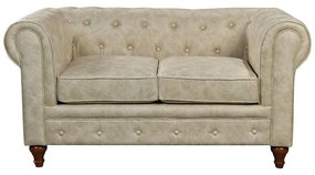 WOODWELL Ε942,21CHESTERFIELD York Kαναπές 2Θέσιος Σαλονιού - Καθιστικού, Ύφασμα Απόχρωση Μπεζ 150x82x77cm Ε942,21