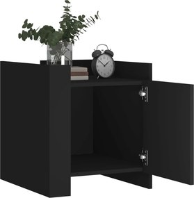vidaXL Κομοδίνο Μαύρο 45x50x50 εκ. από Επεξεργασμένο Ξύλο