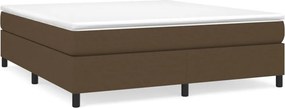 vidaXL Κρεβάτι Boxspring με Στρώμα Σκούρο Καφέ 180x200 εκ Υφασμάτινο