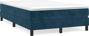 vidaXL Κρεβάτι Boxspring με Στρώμα Σκούρο Μπλε 120x190 εκ. Βελούδινο