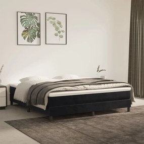 Κρεβάτι Boxspring με Στρώμα Μαύρο 160x200 εκ. Βελούδινο