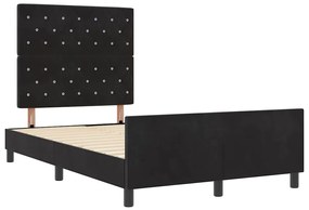 vidaXL Σκελετός Κρεβατιού με κεφαλάρι Μαύρο 120 x 200 cm Βελούδο