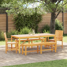 vidaXL Σέτ φαγητού για κήπο 5 pcs Καφέ 200 x 90 x 74 cm