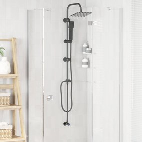 vidaXL Σύστημα Ντους Μαύρο 47 x 20 x 95 εκ. Ανοξείδωτο Ατσάλι