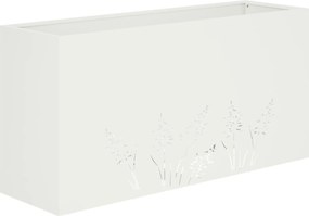 vidaXL Γλάστρα Κήπου 2 τμχ. Λευκό 100 x 20 x 49 εκ