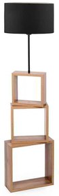 Φωτιστικό δαπέδου Claude Megapap Mdf/fabric/Pvc χρώμα καφέ/μαύρο 37x20x140εκ.