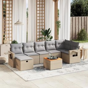 vidaXL Patio Sofa Set 7-θέσια Μίξη μπεζ και ανοιχτό γκρι
