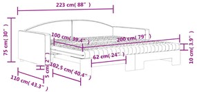 Καναπές Κρεβάτι Συρόμενος Taupe 100x200εκ. Υφασμάτινος Στρώματα - Μπεζ-Γκρι