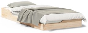 vidaXL Κρεβάτι δαπέδου Καφέ 100 x 200 cm Συμπαγές ξύλο πεύκου