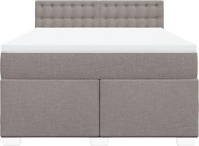 vidaXL Κρεβάτι Boxspring με Στρώμα Taupe 140x200 εκ. Υφασμάτινο