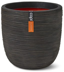 Capi Γλάστρα Οβάλ Nature Rib Σκούρο Καφέ 35 x 34 εκ.