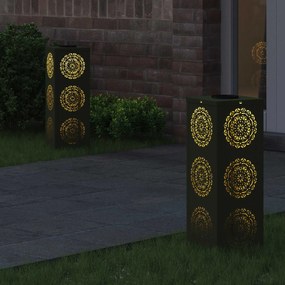 vidaXL Ηλιακό LED Φως Δρόμου 2 pcs Θερμό λευκό 18 x 18 x 50 εκ.