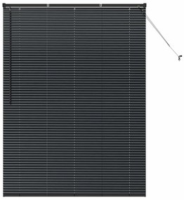 vidaXL Ρολό Παραθύρου με κουρτίνες Άλλο Μαύρο 125 x 175 cm Αλουμίνιο