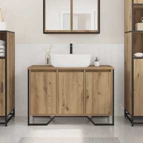 vidaXL ντουλάπι νιπτήρα μασίφ δρυός 91x35x60 εκ επεξεργασμένο ξύλο