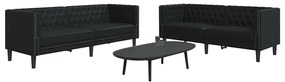 vidaXL Σετ Καναπέ 2 pcs Μαύρο 194 x 74.5 x 70.5 εκ. Τεχνητό δέρμα