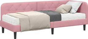 vidaXL Κρεβάτι Γωνίας Ροζ 80 x 200 cm Βελούδο