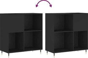 vidaXL Δισκοθήκη Μαύρη 84,5 x 38 x 89 εκ. από Επεξεργασμένο Ξύλο