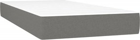 vidaXL Κρεβάτι Boxspring με Στρώμα &amp; LED Σκ.Γκρι 100x200 εκ Υφασμάτινο