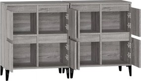 vidaXL Ντουλάπι 2 τεμ. Γκρι Sonoma 60x35x70 εκ. από Επεξεργασμένο Ξύλο