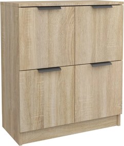 vidaXL Ντουλάπια 2 τεμ. Sonoma Δρυς 60x30x70 εκ. Επεξεργασμένο Ξύλο