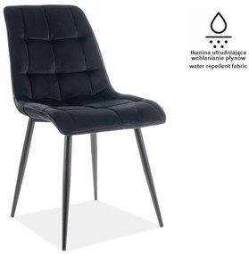 Επενδυμένη καρέκλα ύφασμιμι Chic 50x43x88 μαύρο DIOMMI CHICMVCC