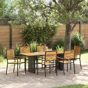 vidaXL Σέτ φαγητού για κήπο 5 pcs Μαύρο 190 x 80 x 75 εκ.