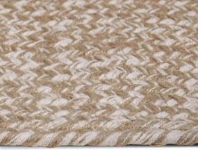 vidaXL Χαλιά χώρου τετράγωνο Φυσικό και Λευκό 120 x 120 cm Γιούτα