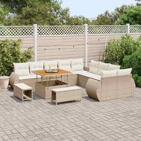 vidaXL Σετ Καναπέ Κήπου 13 pcs Μπεζ συνθετικό ρατάν
