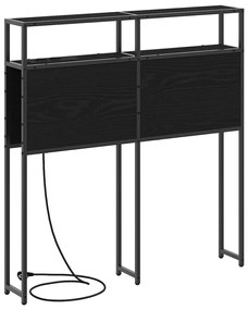 vidaXL Κεφαλάρι Αποθήκης με ράφι Μαύρη δρυς 75 cm Επεξεργασμένο ξύλο