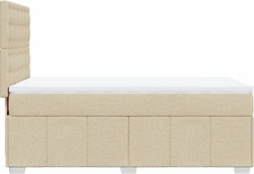 vidaXL Κρεβάτι Boxspring με Στρώμα Κρεμ 100 x 200 εκ. Υφασμάτινο