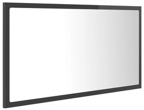 vidaXL Καθρέφτης Μπάνιου με LED Γυαλ. Γκρι 80x8,5x37 εκ. Ακρυλικός