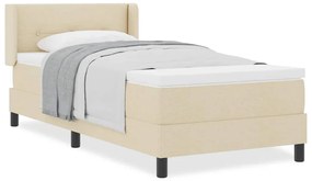 vidaXL Κρεβάτι box spring με στρώμα με στρώμα Κρεμ 90 x 200 cm
