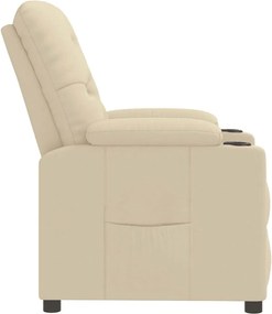 vidaXL Πολυθρόνα Ανακλινόμενη Κρεμ Υφασμάτινη