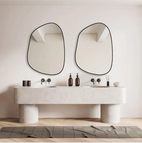 Stewehome Ασύμμετρος καθρέφτης τοίχου από γυαλί 75x55 cm