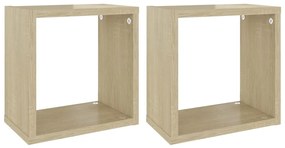 vidaXL Ράφια Κύβοι Τοίχου 2 τεμ. Sonoma Δρυς 26 x 15 x 26 εκ.