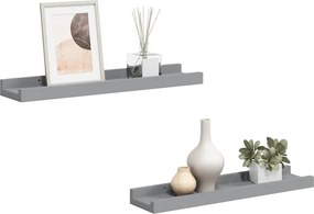 vidaXL Ράφια για Κορνίζες 2 τεμ. Γκρι 40 x 9 x 3 εκ. από MDF