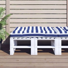 Μαξιλάρι Παλέτας Μπλε &amp; Λευκό Ριγέ 120 x 80 x 12 εκ. Υφασμάτινο - Πολύχρωμο