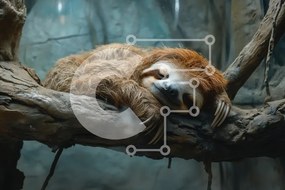 Intra Συλλεκτικό Ξύλινο Παζλ Plywood  4mm - Sleeping Sloth σε ένα κλαδί δέντρου Σε Ξύλινο Κουτί - Διαστάσεις: 10x10 cm – 25 κομμάτια