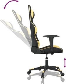 vidaXL Καρέκλα Gaming Μαύρο/Χρυσό από Συνθετικό Δέρμα