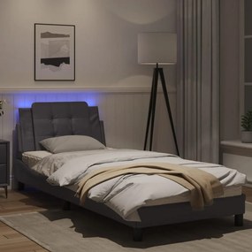 Πλαίσιο Κρεβατιού με LED Γκρι 80x200 εκ. Συνθετικό Δέρμα - Γκρι