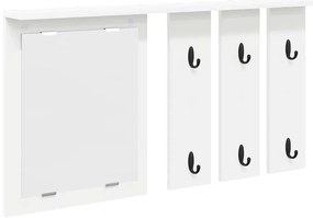 vidaXL Τοίχου Κρεμάστρα Λευκό 85 x 10 x 45 εκ. Επεξεργασμένο ξύλο