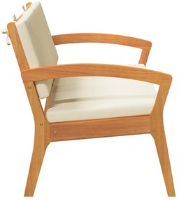 vidaXL Παγκάκι κήπου με μαξιλάρι Καφέ Μασίφ ξύλο ακακίας