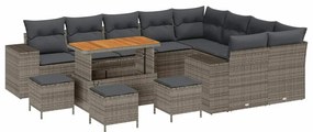 vidaXL Σετ Καναπέ Κήπου με μαξιλάρι 13 pcs Γκρι 110 x 55 x 71 εκ