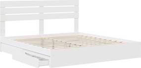 vidaXL Κρεβάτι Αποθήκης Λευκό 180 x 200 cm Επεξεργασμένο ξύλο