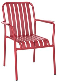 ALUMINUM ARMCHAIR RACHEL  RED 63x58x85Hcm.