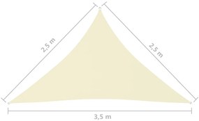 vidaXL Πανί Σκίασης Τρίγωνο Κρεμ 2,5 x 2,5 x 3,5 μ. από Ύφασμα Oxford
